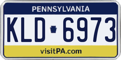 PA license plate KLD6973