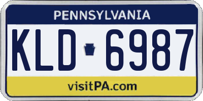 PA license plate KLD6987
