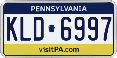 PA license plate KLD6997