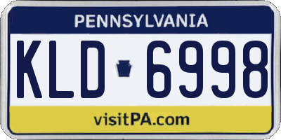PA license plate KLD6998