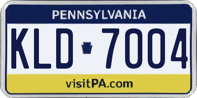 PA license plate KLD7004