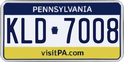 PA license plate KLD7008