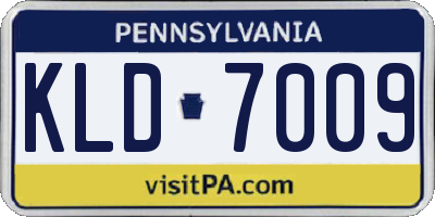 PA license plate KLD7009