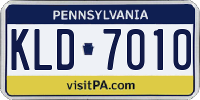 PA license plate KLD7010