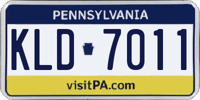 PA license plate KLD7011
