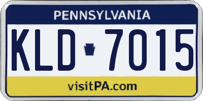 PA license plate KLD7015