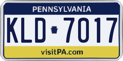 PA license plate KLD7017