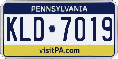 PA license plate KLD7019