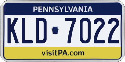 PA license plate KLD7022