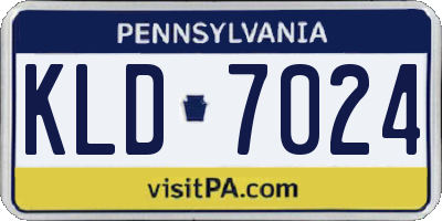PA license plate KLD7024