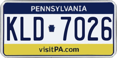 PA license plate KLD7026