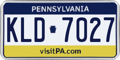 PA license plate KLD7027