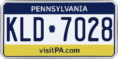 PA license plate KLD7028