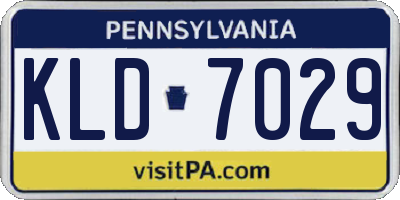 PA license plate KLD7029