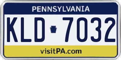 PA license plate KLD7032