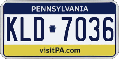 PA license plate KLD7036