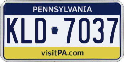 PA license plate KLD7037