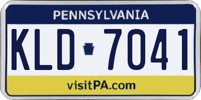 PA license plate KLD7041
