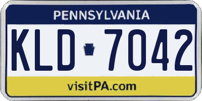 PA license plate KLD7042