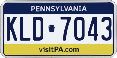 PA license plate KLD7043
