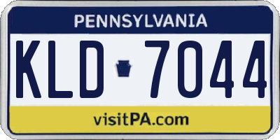 PA license plate KLD7044