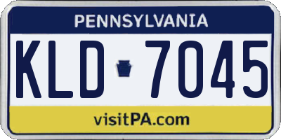 PA license plate KLD7045