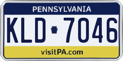 PA license plate KLD7046