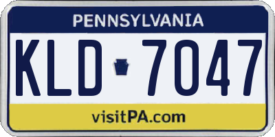 PA license plate KLD7047