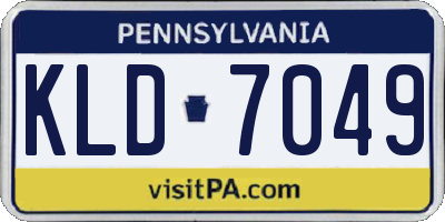 PA license plate KLD7049