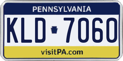 PA license plate KLD7060