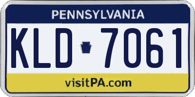 PA license plate KLD7061