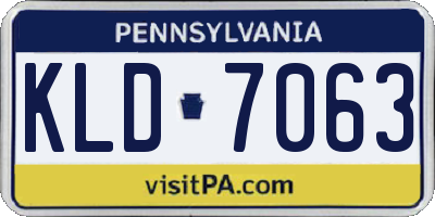 PA license plate KLD7063
