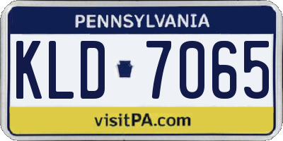PA license plate KLD7065
