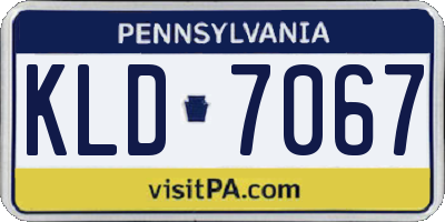 PA license plate KLD7067