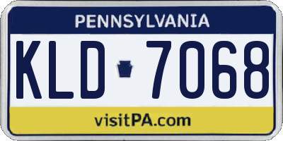 PA license plate KLD7068