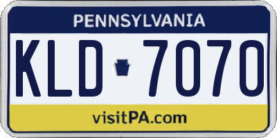 PA license plate KLD7070