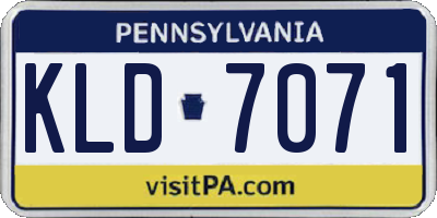 PA license plate KLD7071
