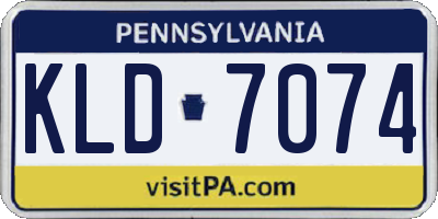 PA license plate KLD7074