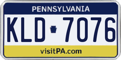 PA license plate KLD7076