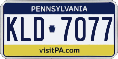 PA license plate KLD7077