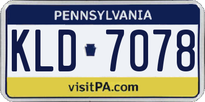PA license plate KLD7078