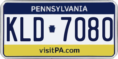 PA license plate KLD7080