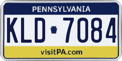 PA license plate KLD7084