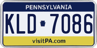 PA license plate KLD7086