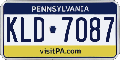 PA license plate KLD7087