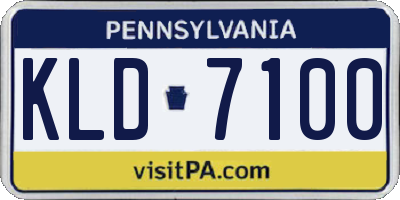 PA license plate KLD7100