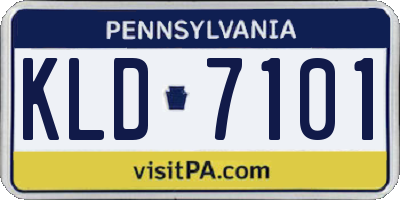 PA license plate KLD7101
