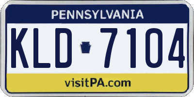PA license plate KLD7104