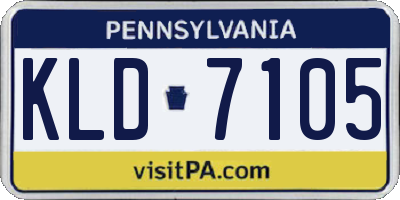 PA license plate KLD7105