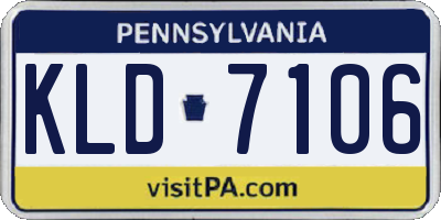 PA license plate KLD7106